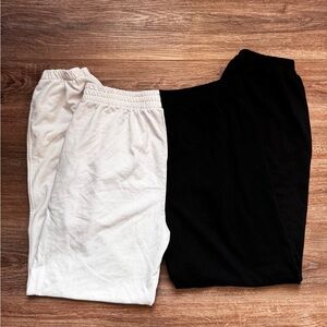 Women’s Black and White Color-block Sweatpants